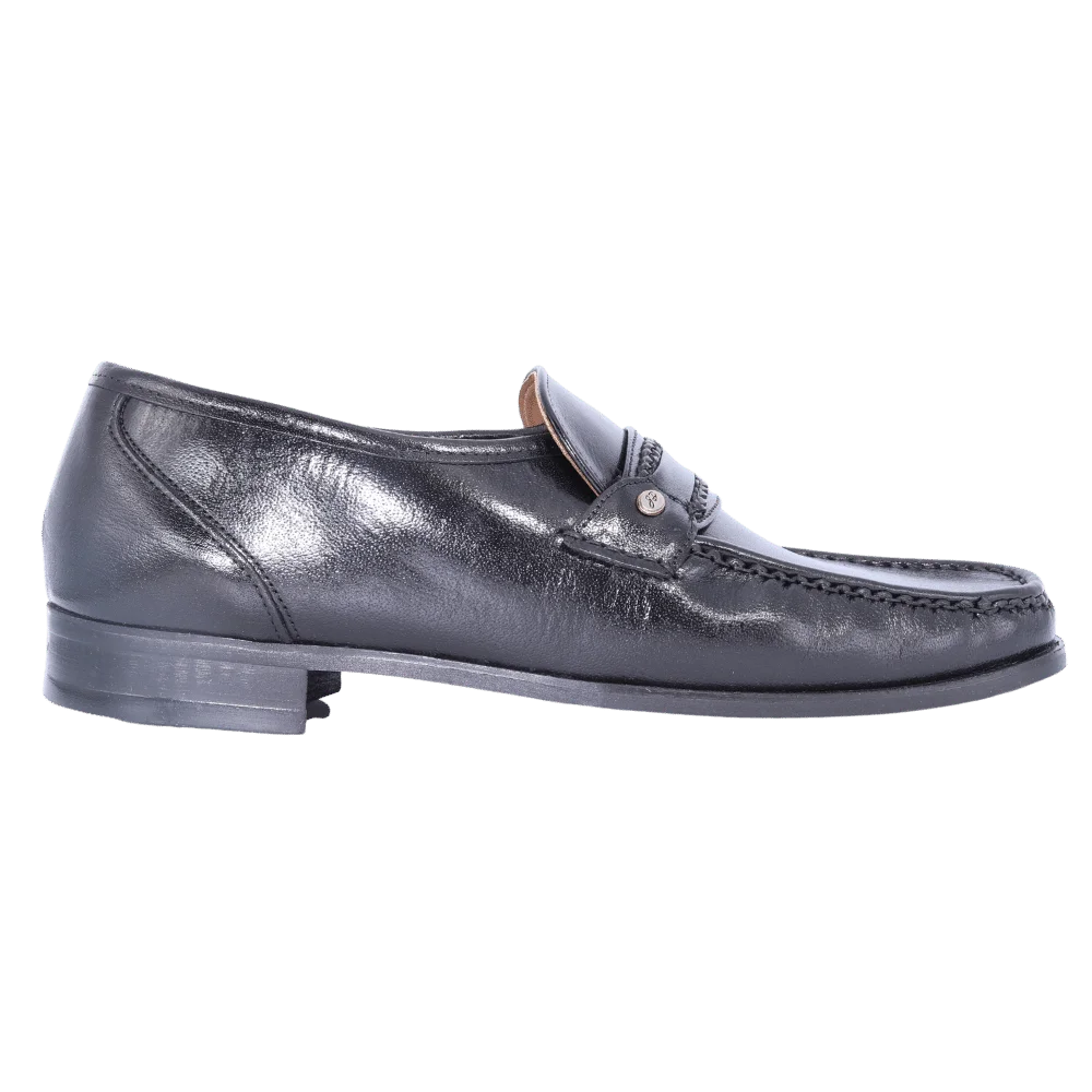 Men's Genuine Leather John Drake Moccasin in black Formal Slip-on Shoe (203) Formal Slip-on Shoe available in-store, 337 Monty Naicker Street, Durban CBD or online at Omar's Tailors & Outfitters online store.   A men's fashion curation for South African men - established in 1911.