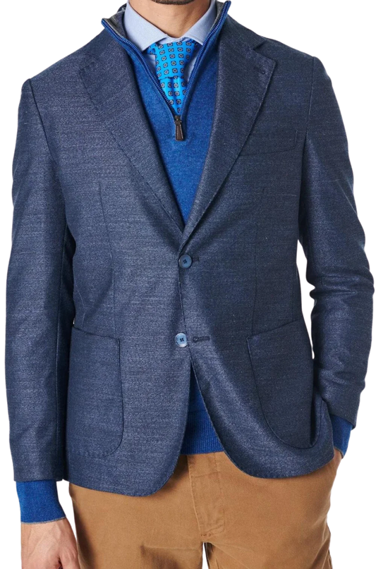 Men's Fusaro Austine Melange Wool Blend Jacket in Blue (21089) - available in-store, 337 Monty Naicker Street, Durban CBD or online at Omar's Tailors & Outfitters online store.   A men's fashion curation for South African men - established in 1911.