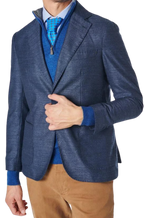Men's Fusaro Austine Melange Wool Blend Jacket in Blue (21089) - available in-store, 337 Monty Naicker Street, Durban CBD or online at Omar's Tailors & Outfitters online store.   A men's fashion curation for South African men - established in 1911.