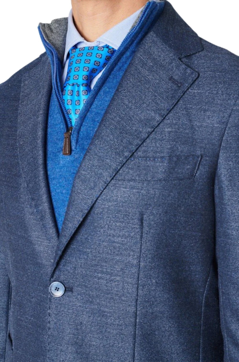Men's Fusaro Austine Melange Wool Blend Jacket in Blue (21089) - available in-store, 337 Monty Naicker Street, Durban CBD or online at Omar's Tailors & Outfitters online store.   A men's fashion curation for South African men - established in 1911.
