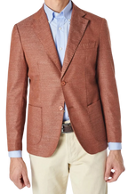 Men's Fusaro Austine Melange Wool Blend Jacket in Rust (21089) - available in-store, 337 Monty Naicker Street, Durban CBD or online at Omar's Tailors & Outfitters online store.   A men's fashion curation for South African men - established in 1911.