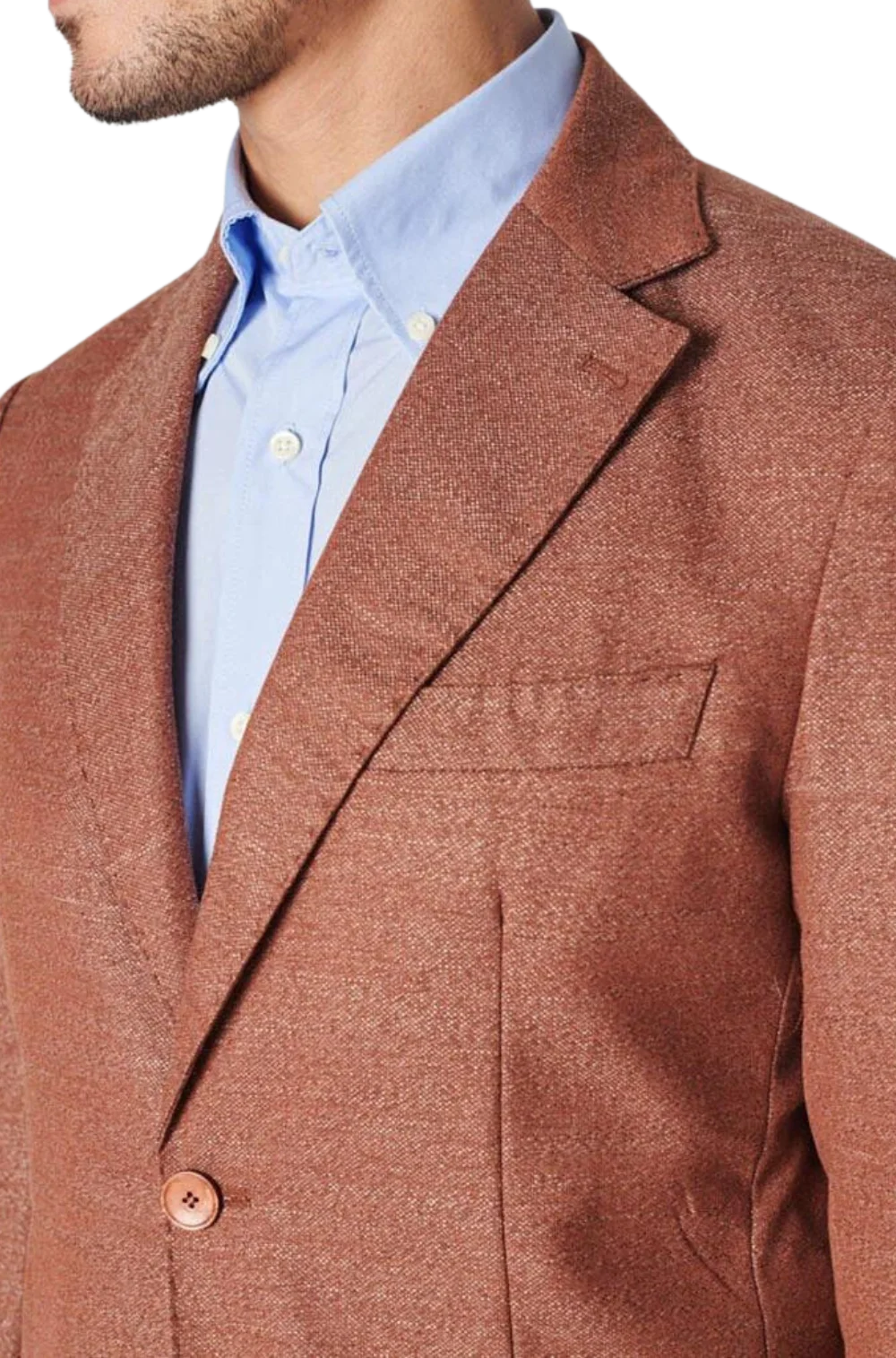 Men's Fusaro Austine Melange Wool Blend Jacket in Rust (21089) - available in-store, 337 Monty Naicker Street, Durban CBD or online at Omar's Tailors & Outfitters online store.   A men's fashion curation for South African men - established in 1911.