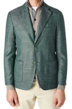 Men's Fusaro Austine Melange Wool Blend Jacket in Green (21089) - available in-store, 337 Monty Naicker Street, Durban CBD or online at Omar's Tailors & Outfitters online store.   A men's fashion curation for South African men - established in 1911.