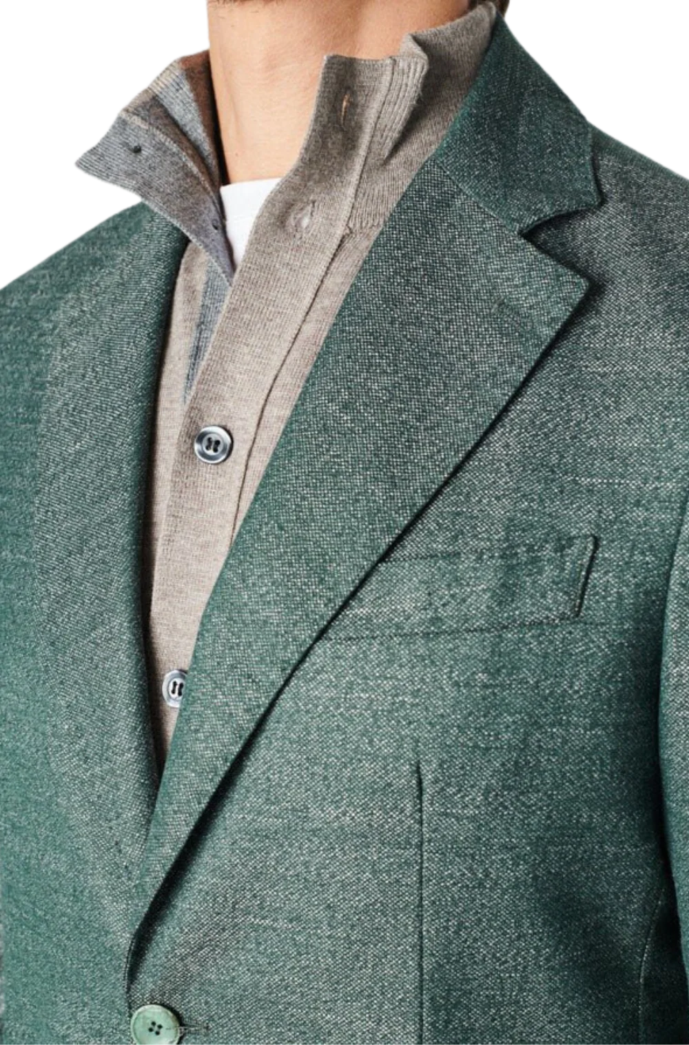 Men's Fusaro Austine Melange Wool Blend Jacket in Green (21089) - available in-store, 337 Monty Naicker Street, Durban CBD or online at Omar's Tailors & Outfitters online store.   A men's fashion curation for South African men - established in 1911.