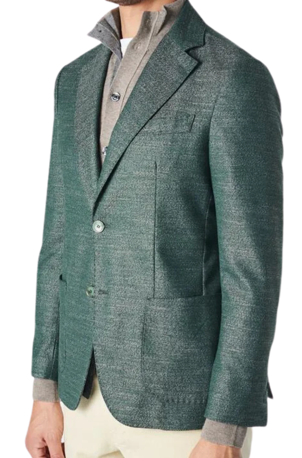 Men's Fusaro Austine Melange Wool Blend Jacket in Green (21089) - available in-store, 337 Monty Naicker Street, Durban CBD or online at Omar's Tailors & Outfitters online store.   A men's fashion curation for South African men - established in 1911.