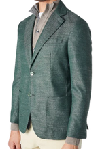 Men's Fusaro Austine Melange Wool Blend Jacket in Green (21089) - available in-store, 337 Monty Naicker Street, Durban CBD or online at Omar's Tailors & Outfitters online store.   A men's fashion curation for South African men - established in 1911.