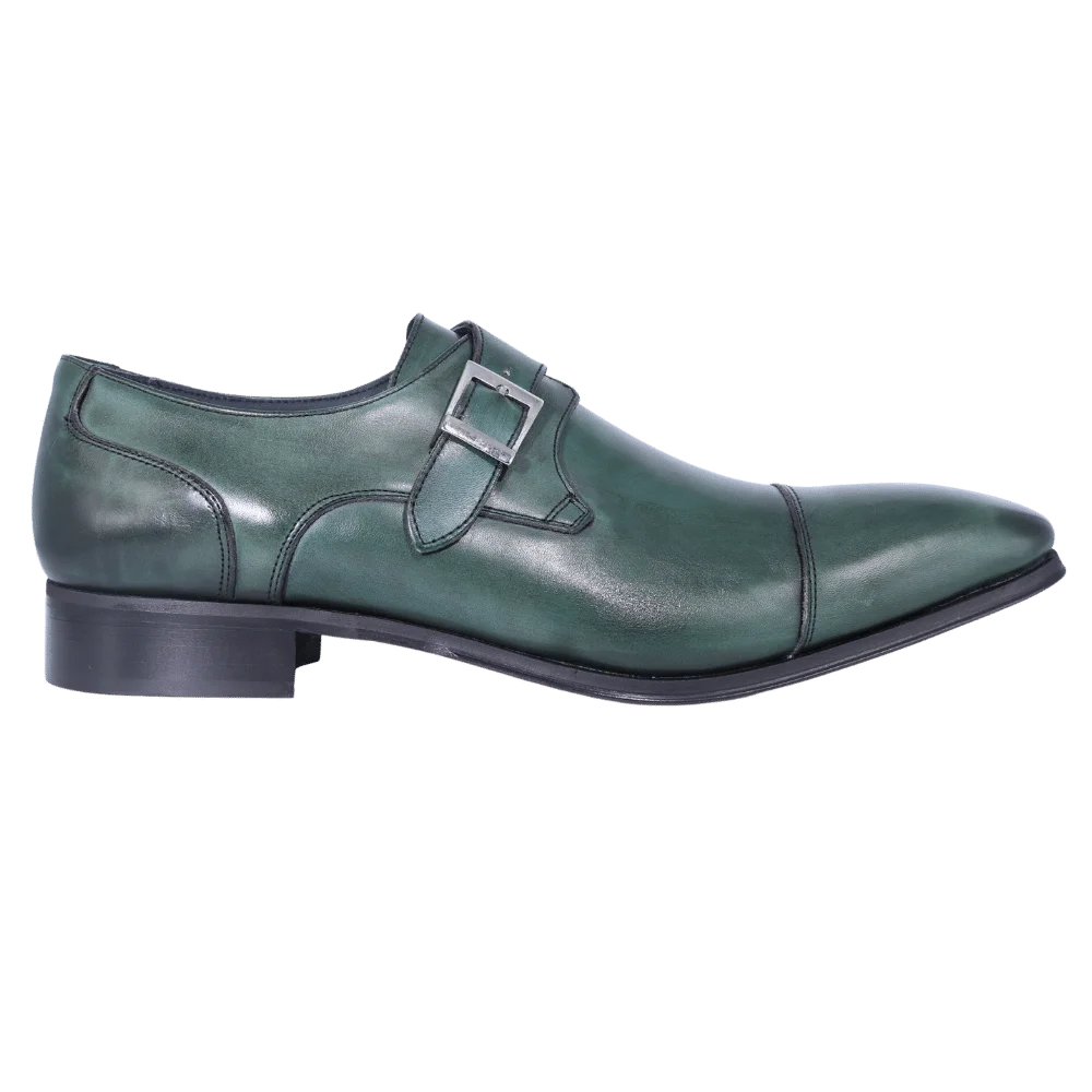 Men's Aliverti One Buckle Formal Monk Shoe in Green (21) available in-store, 337 Monty Naicker Street, Durban CBD or online at Omar's Tailors & Outfitters online store.   A men's fashion curation for South African men - established in 1911.