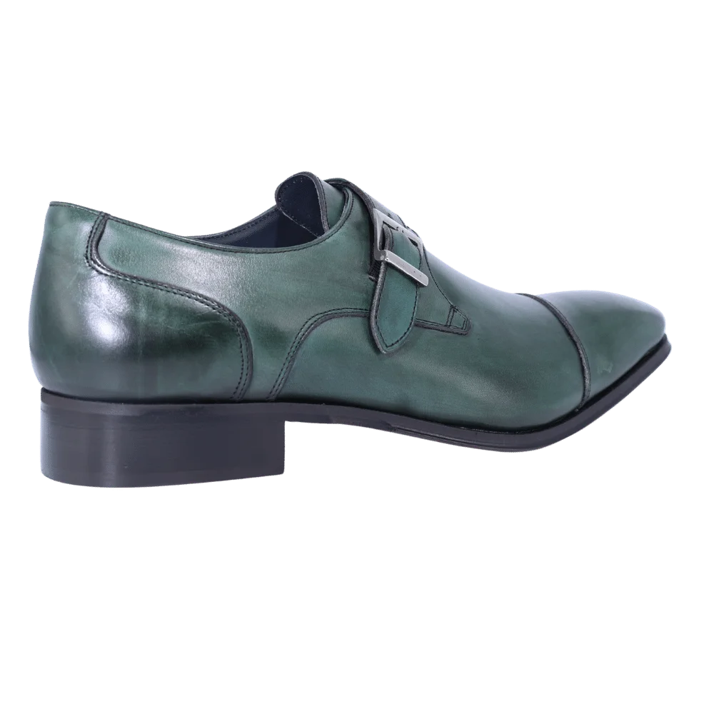 Men's Aliverti One Buckle Formal Monk Shoe in Green (21) available in-store, 337 Monty Naicker Street, Durban CBD or online at Omar's Tailors & Outfitters online store.   A men's fashion curation for South African men - established in 1911.