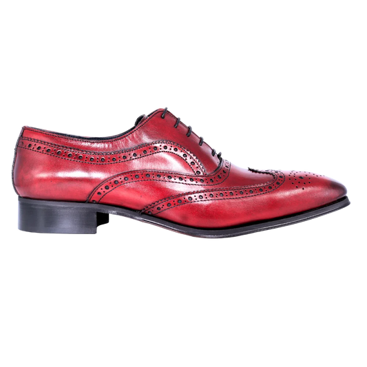 Men's Aliverti Formal Oxford Brogue Formal or Dress Shoe in Red is available in-store, 337 Monty Naicker Street, Durban CBD or online at Omar's Tailors & Outfitters online store. A men's fashion curation for South African men - established in 1911.