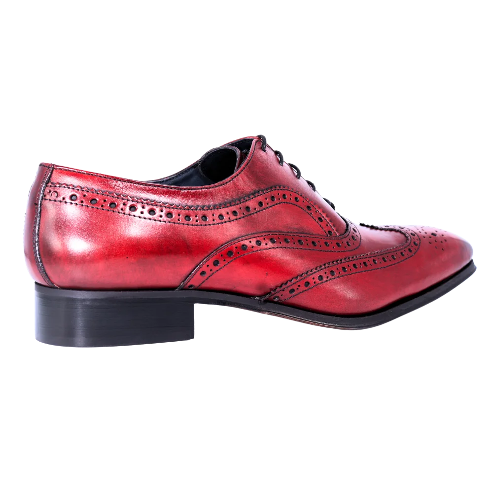 Men's Aliverti Formal Oxford Brogue Formal or Dress Shoe in Red is available in-store, 337 Monty Naicker Street, Durban CBD or online at Omar's Tailors & Outfitters online store. A men's fashion curation for South African men - established in 1911.