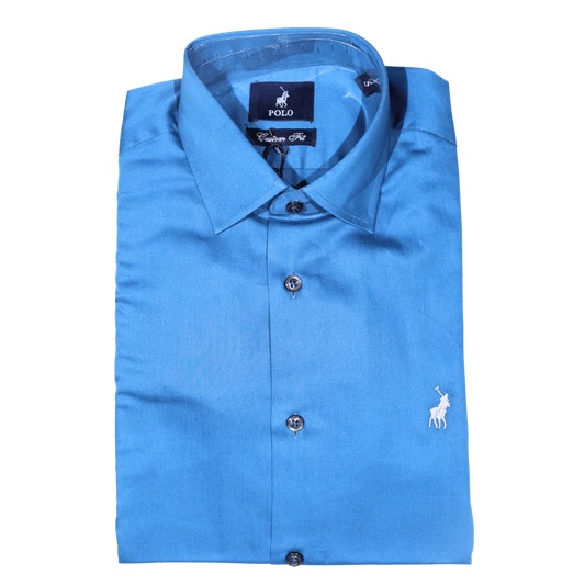 Men's Polo Bennet Long Sleeve Custom Fit Shirt in Teal (725)