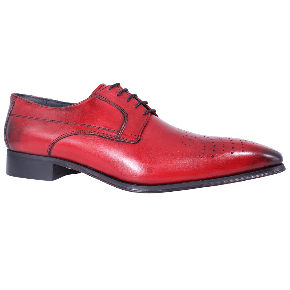 Men's Aliverti Formal Oxford Formal or Dress Shoe in Red (31) is available in-store, 337 Monty Naicker Street, Durban CBD or online at Omar's Tailors & Outfitters online store.   A men's fashion curation for South African men - established in 1911.
