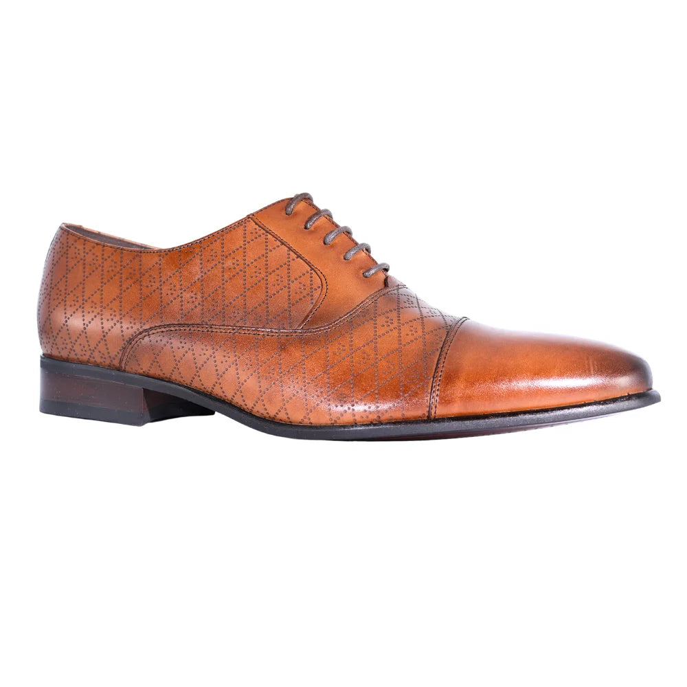 Men's Genuine Leather John Drake Toe-Cap Derby in brown Formal Lace-Up Shoe (32614) Formal Slip-on Shoe available in-store, 337 Monty Naicker Street, Durban CBD or online at Omar's Tailors & Outfitters online store.   A men's fashion curation for South African men - established in 1911.
