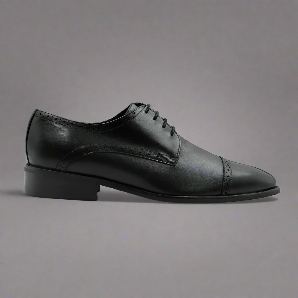 John Drake Toe-cap Derby in Black