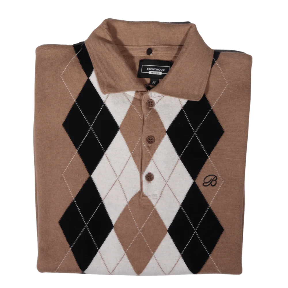 Men's Brentwood Lewes collared golfer jersey in stone available in-store, 337 Monty Naicker Street, Durban CBD or online at Omar's Tailors & Outfitters online store.   A men's fashion curation for South African men - established in 1911.