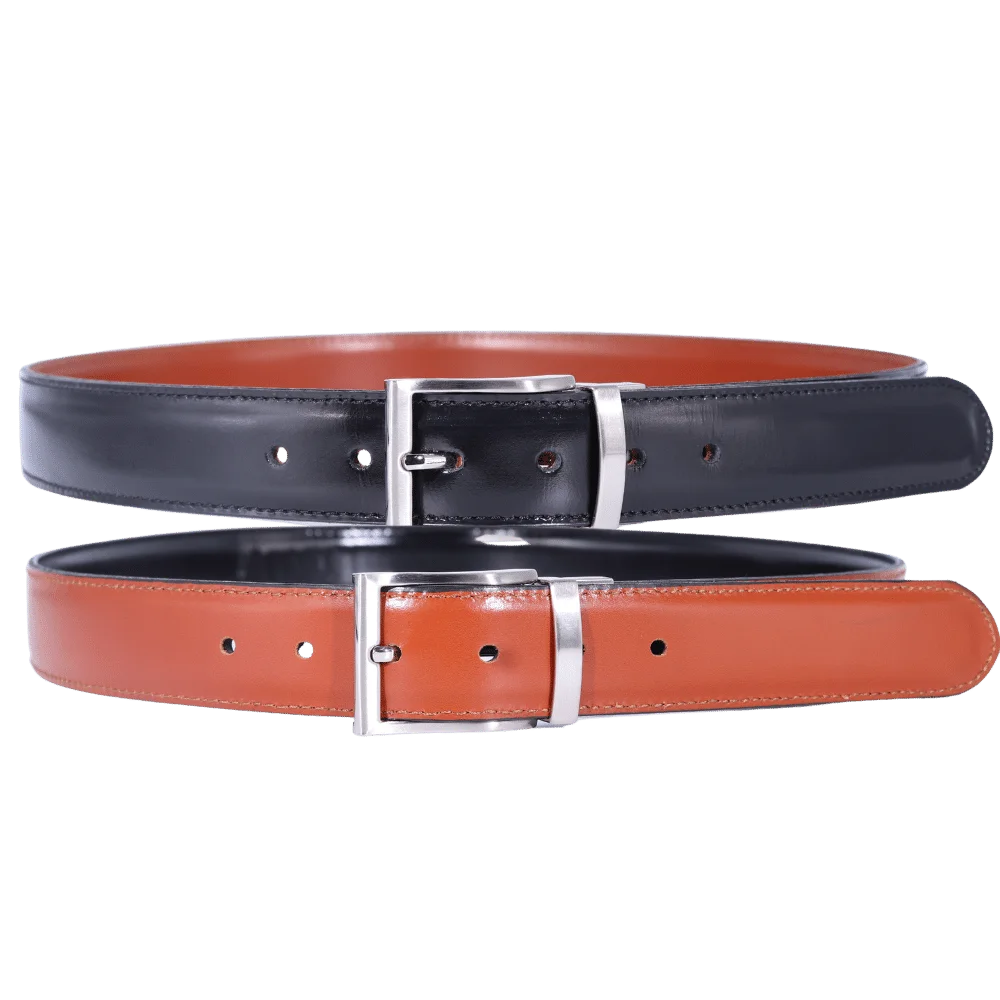 Men's Paris Genuine Leather Reversible Belt in Black & Tan (3584) available in-store, 337 Monty Naicker Street, Durban CBD or online at Omar's Tailors & Outfitters online store.   A men's fashion curation for South African men - established in 1911.