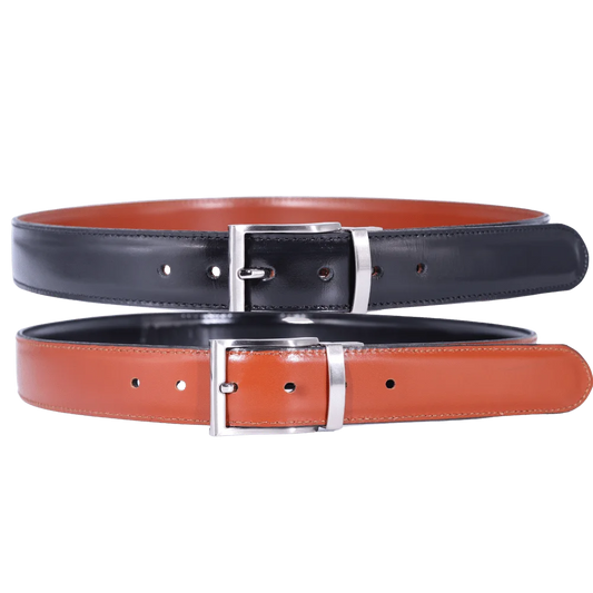 Men's Paris Genuine Leather Reversible Belt in Black & Tan (3584) available in-store, 337 Monty Naicker Street, Durban CBD or online at Omar's Tailors & Outfitters online store.   A men's fashion curation for South African men - established in 1911.