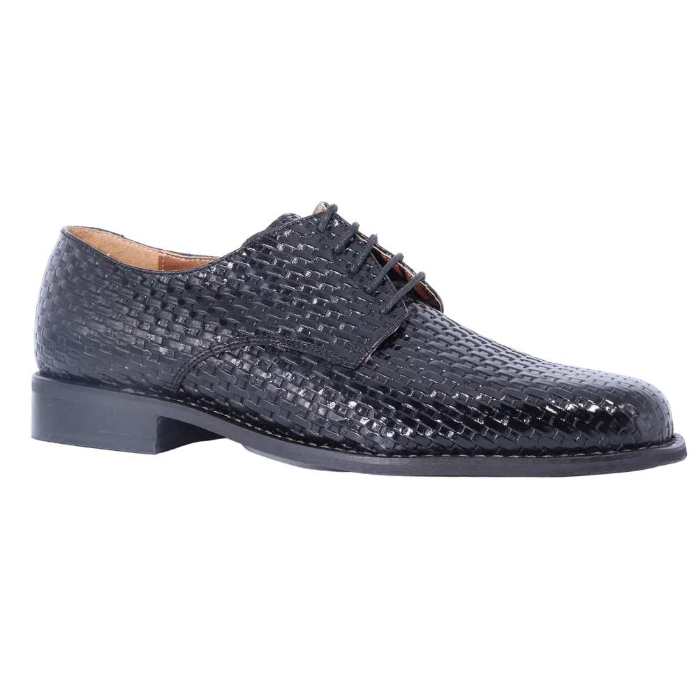 John Drake Derby Weave - Black Weave Vamp Lace-Up (Genuine Leather Upper)