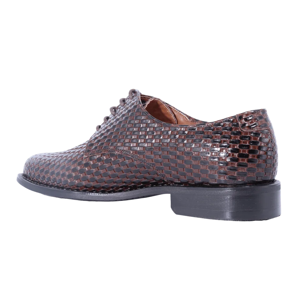 John Drake Derby Weave - Brown Weave Vamp Lace-Up (Genuine Leather Upper)
