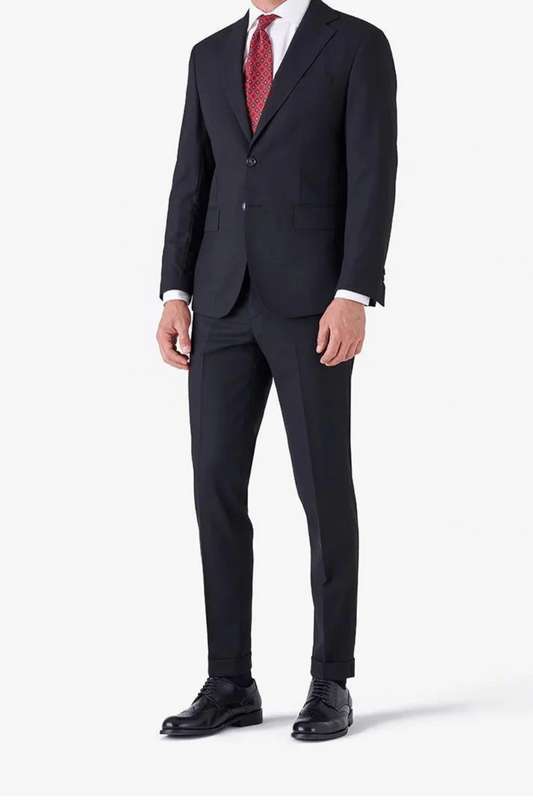 Men's Fusaro Max Classic Wool Blend Suit In Black (21107) - available in-store, 337 Monty Naicker Street, Durban CBD or online at Omar's Tailors & Outfitters online store.   A men's fashion curation for South African men - established in 1911.