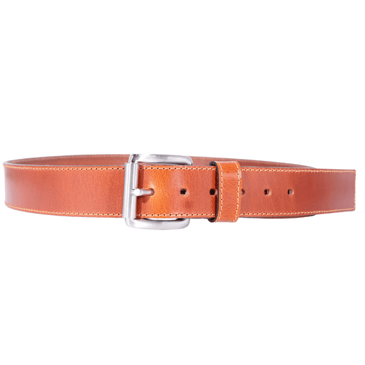 Men's Paris Genuine Leather Belt in Tan (4018) available in-store, 337 Monty Naicker Street, Durban CBD or online at Omar's Tailors & Outfitters online store.   A men's fashion curation for South African men - established in 1911.