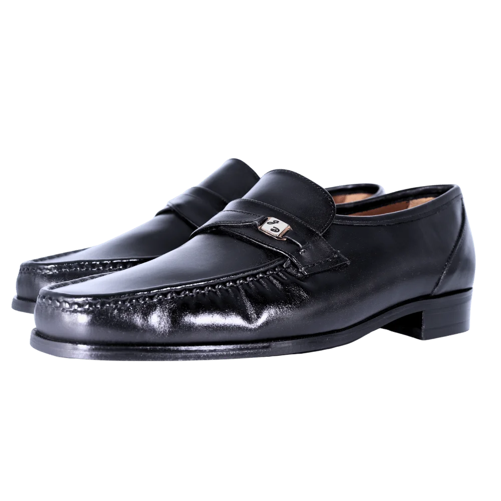 Men's Genuine Leather John Drake Moccasin in Black (48826) -  Formal Loafer/Slip-on Shoe available in-store, 337 Monty Naicker Street, Durban CBD or online at Omar's Tailors & Outfitters online store.   A men's fashion curation for South African men - established in 1911.