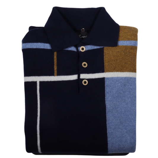 Men's 100% lambswool Loch Lomond collared jersey in blue available in-store, 337 Monty Naicker Street, Durban CBD or online at Omar's Tailors & Outfitters online store.   A men's fashion curation for South African men - established in 1911.