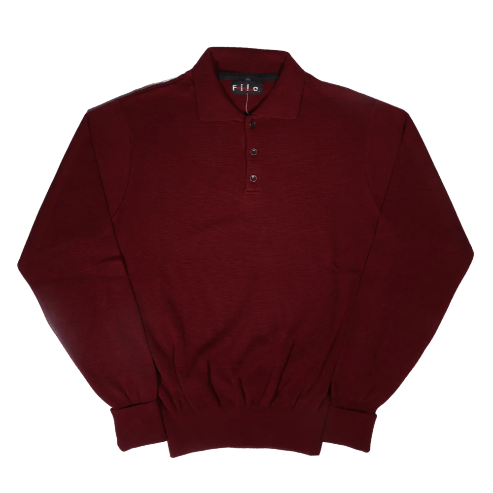 Men's Long Sleeve Filo Golfer Sweater in Maroon available in-store, 337 Monty Naicker Street, Durban CBD or online at Omar's Tailors & Outfitters online store.   A men's fashion curation for South African men - established in 1911.