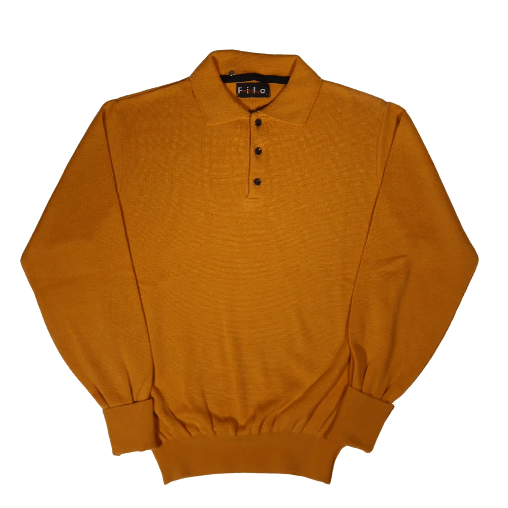 Men's Long Sleeve Filo Golfer Sweater in Mustard available in-store, 337 Monty Naicker Street, Durban CBD or online at Omar's Tailors & Outfitters online store.   A men's fashion curation for South African men - established in 1911.