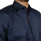 Men's Cotton Rich Thomas & Benno Long Sleeve Formal Shirt with Collar in Navy available in-store, 337 Monty Naicker Street, Durban CBD or online at Omar's Tailors & Outfitters online store.   A men's fashion curation for South African men - established in 1911.