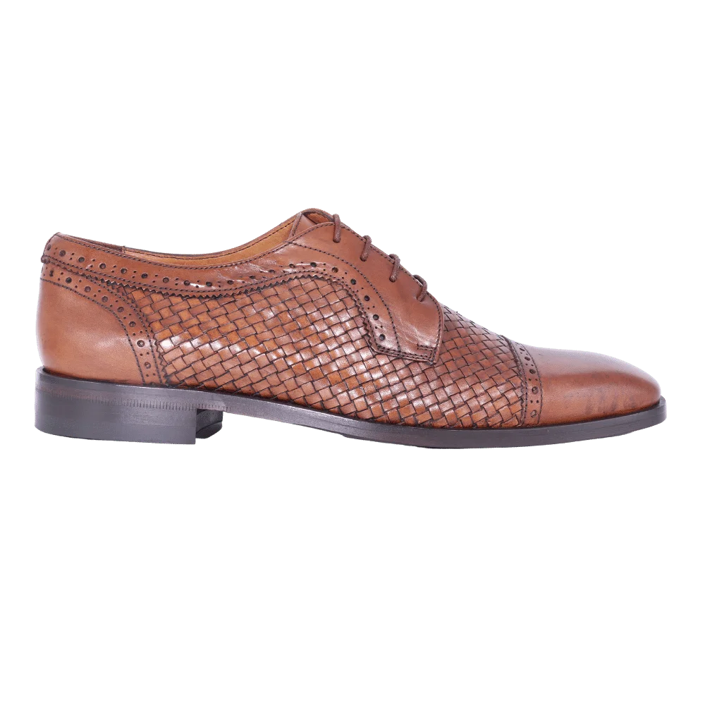 Men's Mercanti Fiorentini Genuine Leather Derby Brogue in Tan - Formal and Dress Shoe (7500) available in-store, 337 Monty Naicker Street, Durban CBD or online at Omar's Tailors & Outfitters online store.   A men's fashion curation for South African men - established in 1911.