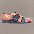 Crockett & Jones Indicalf Sandal - Royalcalf Tan and Navy (Genuine Leather Upper and Sole)