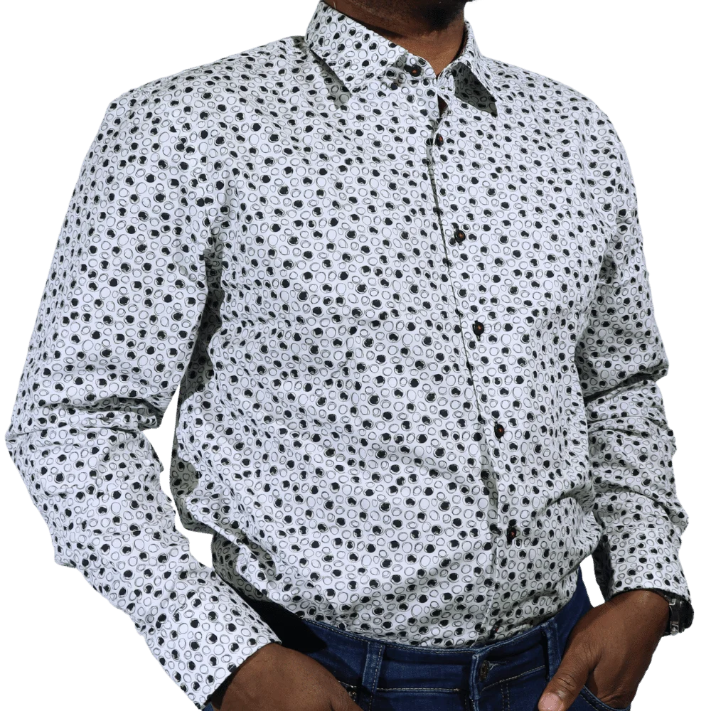 Men's 100% Cotton Thomas & Benno Long Sleeve Formal Shirt with Collar in White (2088) available in-store, 337 Monty Naicker Street, Durban CBD or online at Omar's Tailors & Outfitters online store.   A men's fashion curation for South African men - established in 1911.