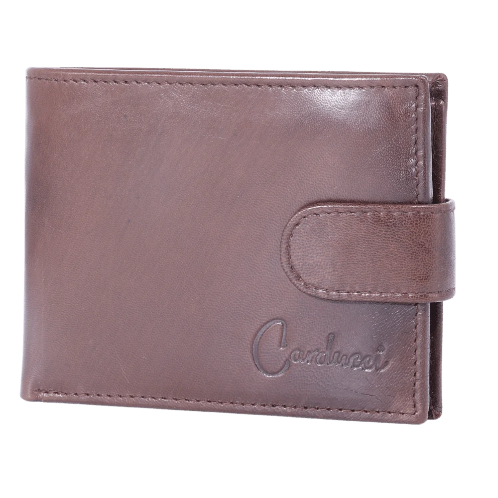Men's Genuine Leather Carducci wallet in brown with flip-style cardholder available in-store, 337 Monty Naicker Street, Durban CBD or online at Omar's Tailors & Outfitters online store.   A men's fashion curation for South African men - established in 1911.