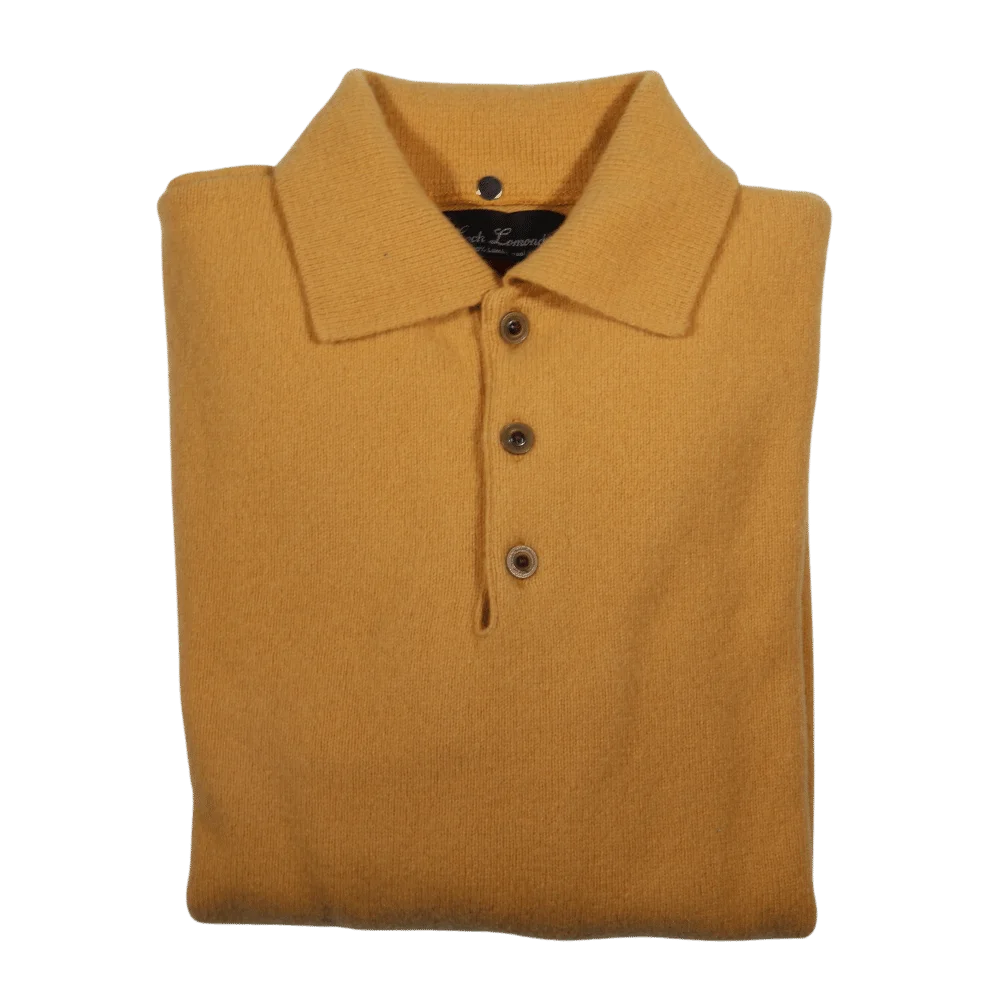 Men's 100% lambswool Loch Lomond collared jersey in yellow available in-store, 337 Monty Naicker Street, Durban CBD or online at Omar's Tailors & Outfitters online store.   A men's fashion curation for South African men - established in 1911.