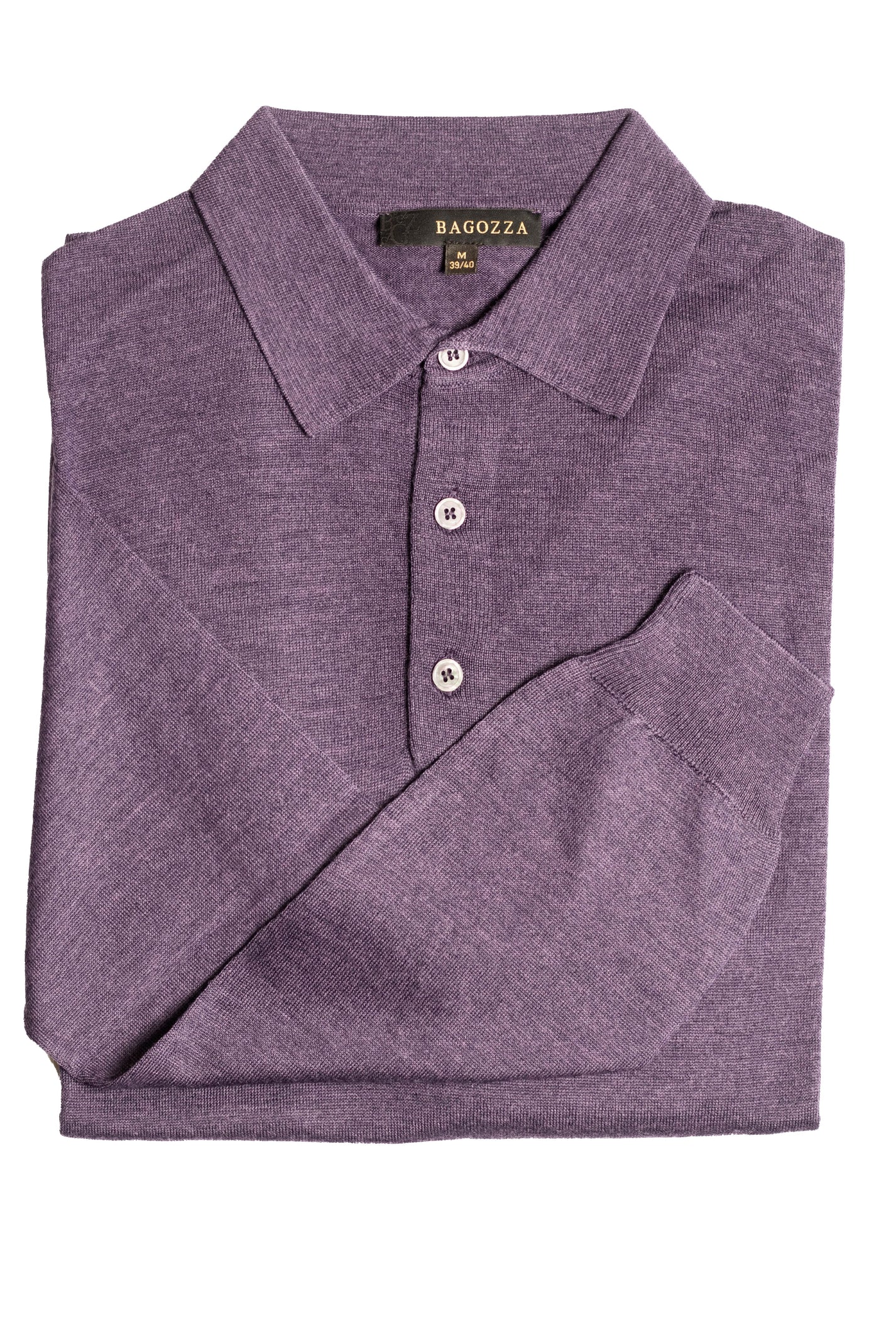 Men's Bagozza merino wool blend long-sleeve golf shirt with ribbing in purple (8370) - available in-store, 337 Monty Naicker Street, Durban CBD or online at Omar's Tailors & Outfitters online store.   A men's fashion curation for South African men - established in 1911.