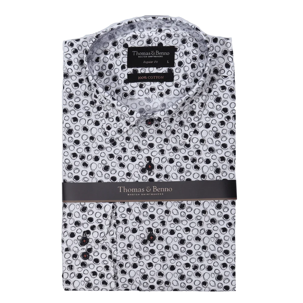 Men's 100% Cotton Thomas & Benno Long Sleeve Formal Shirt with Collar in White (2088) available in-store, 337 Monty Naicker Street, Durban CBD or online at Omar's Tailors & Outfitters online store.   A men's fashion curation for South African men - established in 1911.