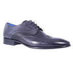 Aliverti Derby Lace-Up - Nero & Fumo (Genuine Leather Upper & Sole)