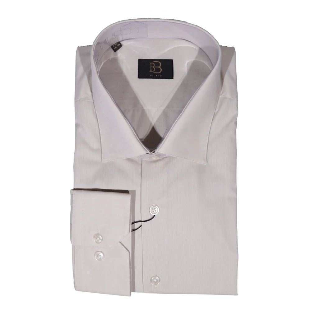 Men's Bagozza Long Sleeve Slim Fit Formal Shirt in Beige (2137) available in-store, 337 Monty Naicker Street, Durban CBD or online at Omar's Tailors & Outfitters online store.   A men's fashion curation for South African men - established in 1911.
