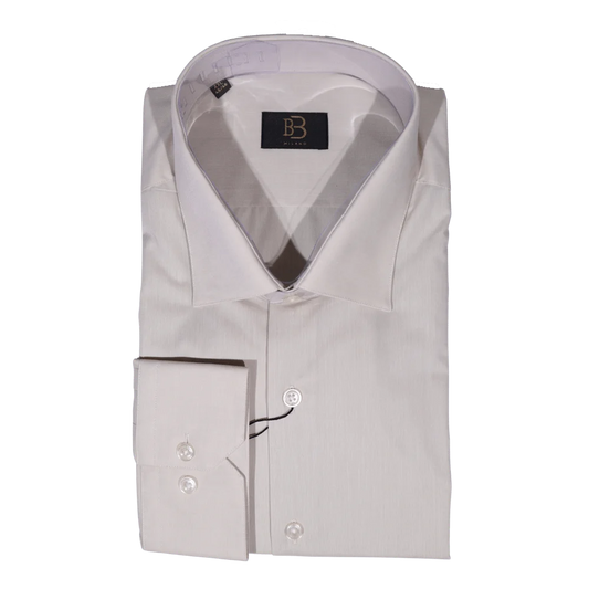 Men's Bagozza Long Sleeve Slim Fit Formal Shirt in Beige (2137) available in-store, 337 Monty Naicker Street, Durban CBD or online at Omar's Tailors & Outfitters online store.   A men's fashion curation for South African men - established in 1911.