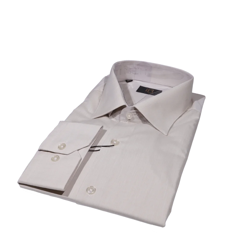 Men's Bagozza Long Sleeve Slim Fit Formal Shirt in Beige (2137) available in-store, 337 Monty Naicker Street, Durban CBD or online at Omar's Tailors & Outfitters online store.   A men's fashion curation for South African men - established in 1911.