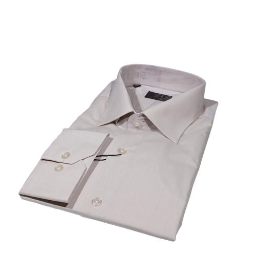 Men's Bagozza Long Sleeve Slim Fit Formal Shirt in Beige (2137) available in-store, 337 Monty Naicker Street, Durban CBD or online at Omar's Tailors & Outfitters online store.   A men's fashion curation for South African men - established in 1911.