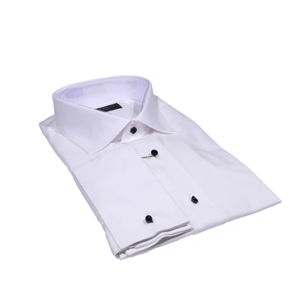 Men's Bagozza Long Sleeve Formal Shirt in White (3119) available in-store, 337 Monty Naicker Street, Durban CBD or online at Omar's Tailors & Outfitters online store.   A men's fashion curation for South African men - established in 1911.