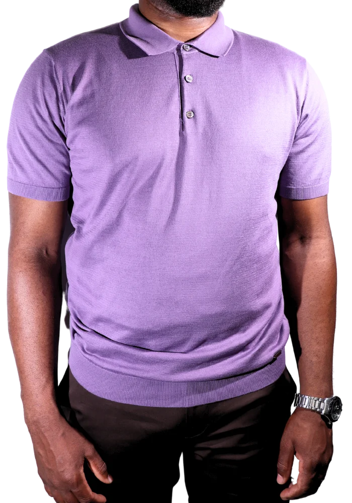 Men's Bagozza 100% cotton short sleeve golf shirt with ribbing in lilac (6296) - available in-store, 337 Monty Naicker Street, Durban CBD or online at Omar's Tailors & Outfitters online store.   A men's fashion curation for South African men - established in 1911.