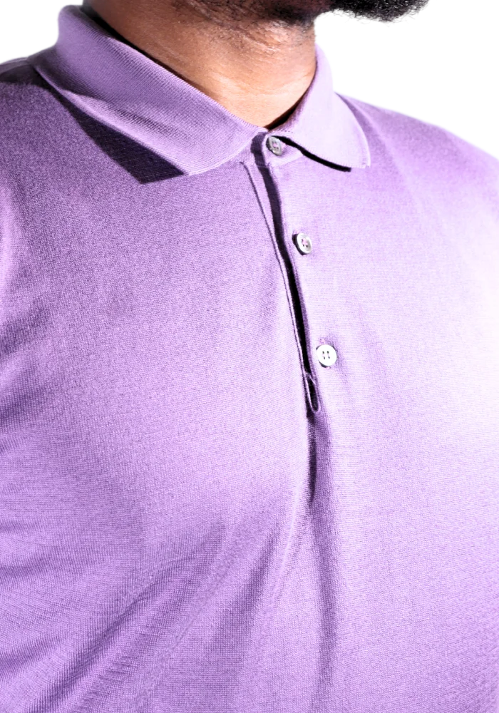 Men's Bagozza 100% cotton short sleeve golf shirt with ribbing in lilac (6296) - available in-store, 337 Monty Naicker Street, Durban CBD or online at Omar's Tailors & Outfitters online store.   A men's fashion curation for South African men - established in 1911.