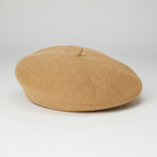 Tan Bostonian beret on a white background available at Omar's Tailors & Outfitters.