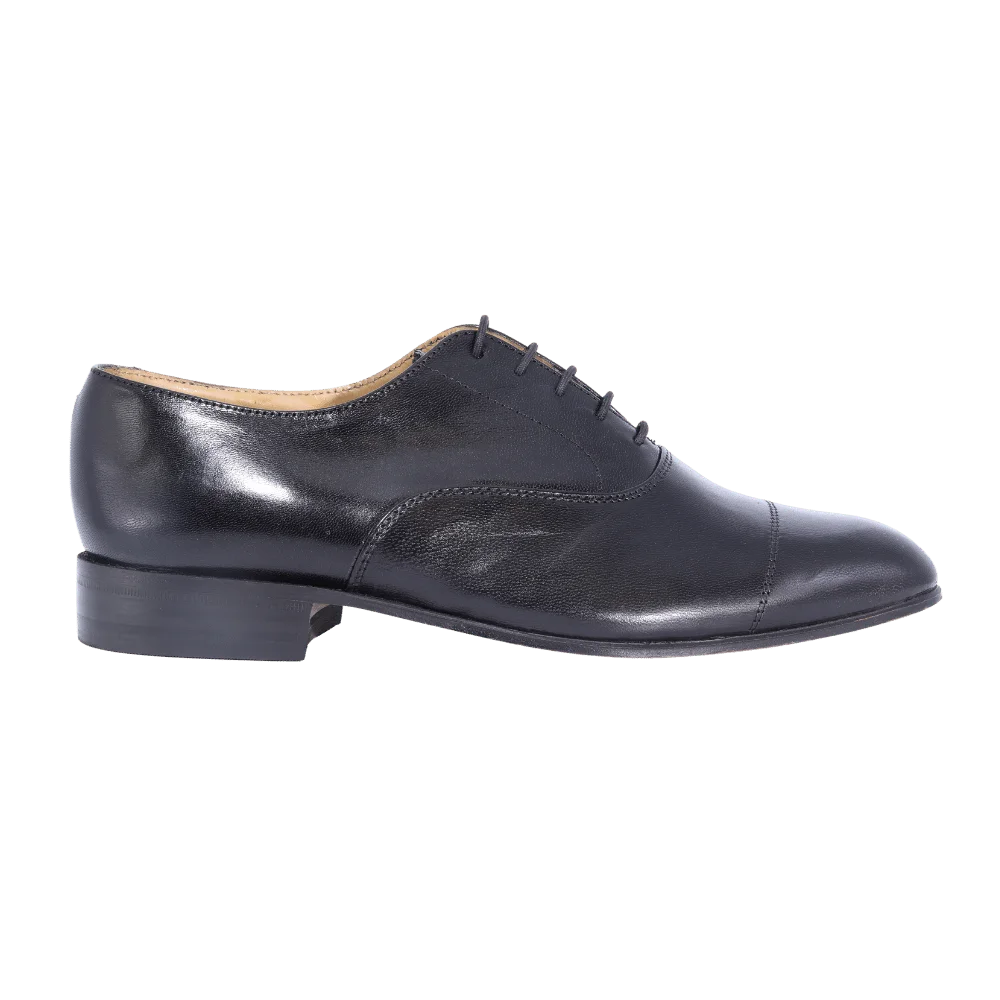 Crockett & Jones Toe Cap - Black Lace-Up (Genuine Leather Upper and Sole)