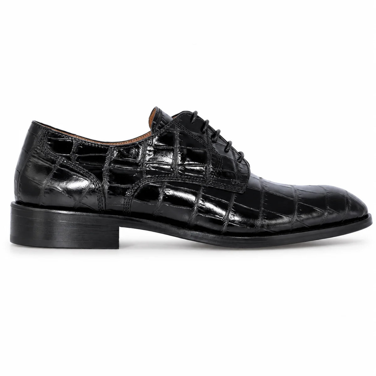 Men’s Carli black genuine leather formal Oxford shoe — side view