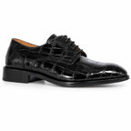 Men’s Carli black genuine leather formal Oxford shoe — toe out view