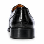Men’s Carli black genuine leather formal Oxford shoe — heel view